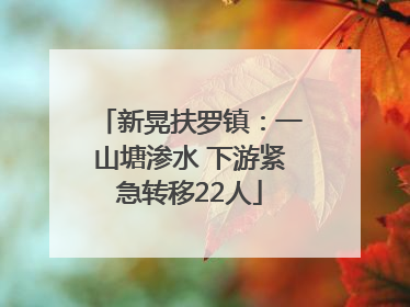 新晃扶罗镇：一山塘渗水 下游紧急转移22人