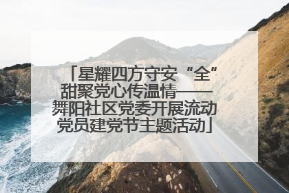 星耀四方守安“全” 甜聚党心传温情——舞阳社区党委开展流动党员建党节主题活动