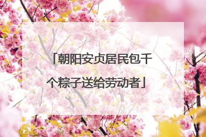 朝阳安贞居民包千个粽子送给劳动者