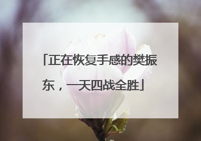 正在恢复手感的樊振东，一天四战全胜