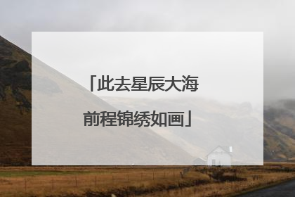 此去星辰大海 前程锦绣如画