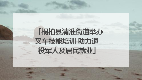 桐柏县清淮街道举办叉车技能培训 助力退役军人及居民就业