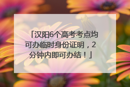 汉阳6个高考考点均可办临时身份证明，2分钟内即可办结！