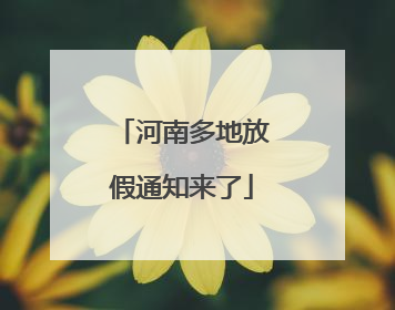 河南多地放假通知来了