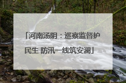 河南汤阴：巡察监督护民生 防汛一线筑安澜