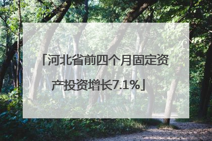 河北省前四个月固定资产投资增长7.1%