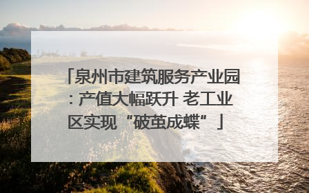 泉州市建筑服务产业园：产值大幅跃升 老工业区实现“破茧成蝶”