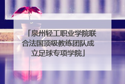 泉州轻工职业学院联合法国顶级教练团队成立足球专项学院