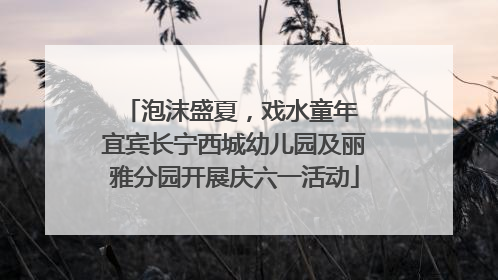 泡沫盛夏，戏水童年 宜宾长宁西城幼儿园及丽雅分园开展庆六一活动