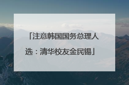 注意韩国国务总理人选：清华校友金民锡