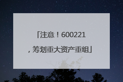 注意！600221，筹划重大资产重组