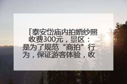 泰安岱庙内拍婚纱照收费300元，景区：是为了规范“商拍”行为，保证游客体验，收取费用全部上交国库