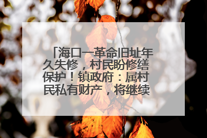 海口一革命旧址年久失修，村民盼修缮保护！镇政府：属村民私有财产，将继续争取修缮资金