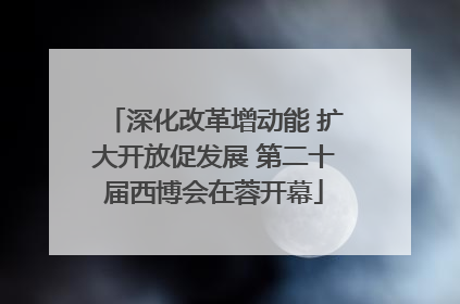 深化改革增动能 扩大开放促发展 第二十届西博会在蓉开幕