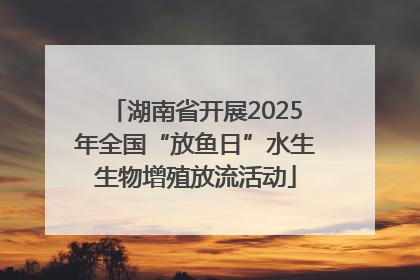 湖南省开展2025年全国“放鱼日”水生生物增殖放流活动