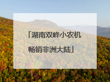 湖南双峰小农机畅销非洲大陆