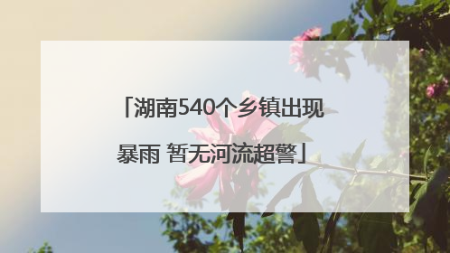 湖南540个乡镇出现暴雨 暂无河流超警