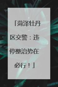 菏泽牡丹区交警：违停整治势在必行！