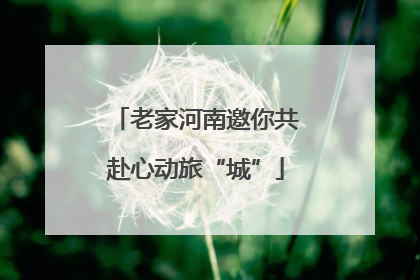 老家河南邀你共赴心动旅“城”
