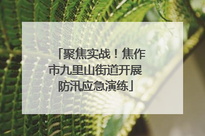 聚焦实战！焦作市九里山街道开展防汛应急演练