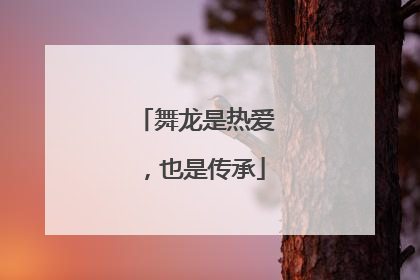 舞龙是热爱，也是传承