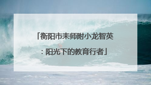 衡阳市耒师附小龙智英：阳光下的教育行者