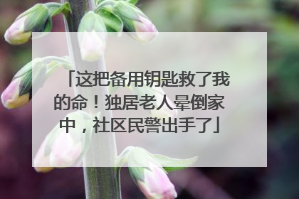 这把备用钥匙救了我的命！独居老人晕倒家中，社区民警出手了