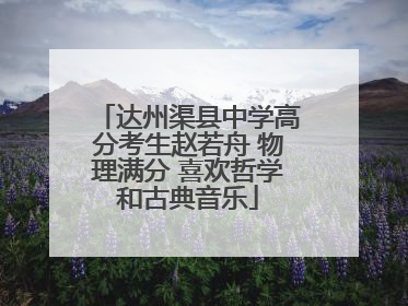 达州渠县中学高分考生赵若舟 物理满分 喜欢哲学和古典音乐