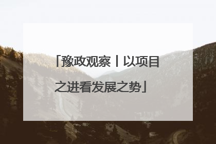 豫政观察丨以项目之进看发展之势