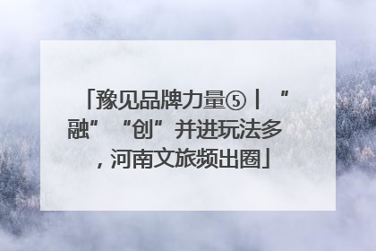 豫见品牌力量⑤丨“融”“创”并进玩法多，河南文旅频出圈