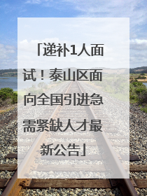 递补1人面试！泰山区面向全国引进急需紧缺人才最新公告