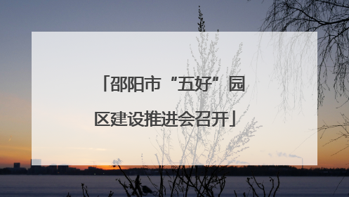 邵阳市“五好”园区建设推进会召开