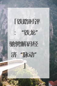 铁路时评：“铁龙”驰骋解码经济“脉动”