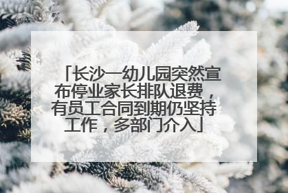 长沙一幼儿园突然宣布停业家长排队退费，有员工合同到期仍坚持工作，多部门介入