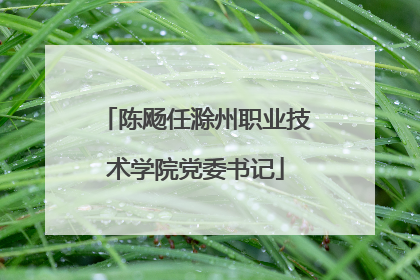 陈飏任滁州职业技术学院党委书记