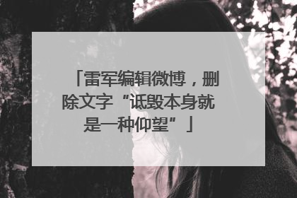 雷军编辑微博，删除文字“诋毁本身就是一种仰望”