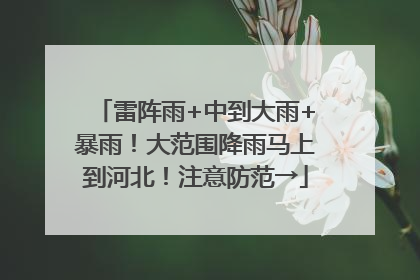 雷阵雨+中到大雨+暴雨！大范围降雨马上到河北！注意防范→