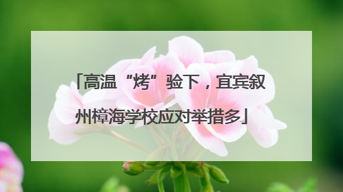 高温“烤”验下，宜宾叙州樟海学校应对举措多