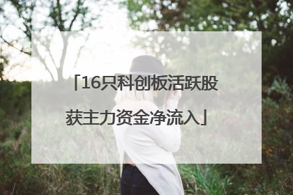 16只科创板活跃股获主力资金净流入