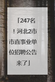 247名！河北2市市直事业单位招聘公告来了