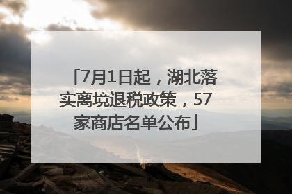 7月1日起，湖北落实离境退税政策，57家商店名单公布