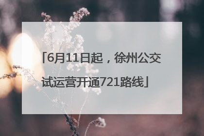 6月11日起，徐州公交试运营开通721路线